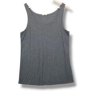 Eileen Fisher Ribbed‎ Tank Top Womens Large Gray Viscose Blend Capsule